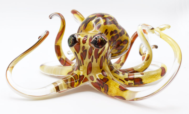 Handblown Glass Octopus Sculpture