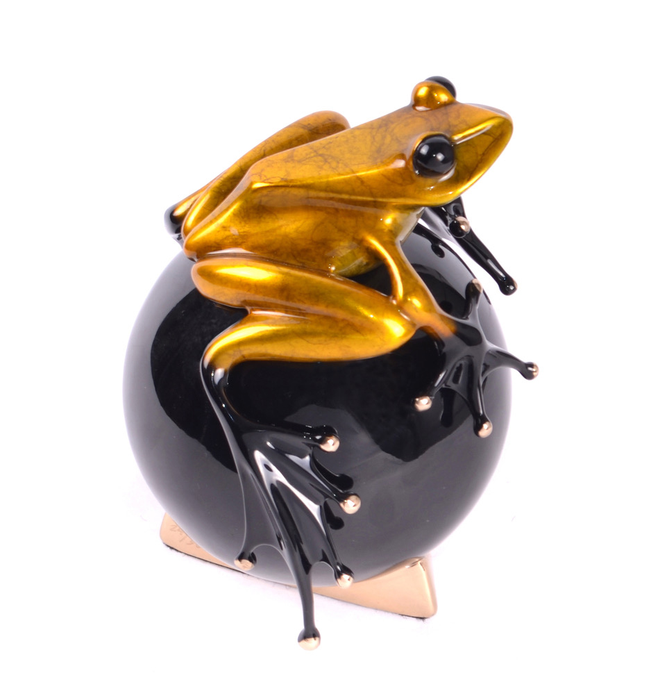 Signed, limited edition bronze frog sculpture by Tim Cotterill