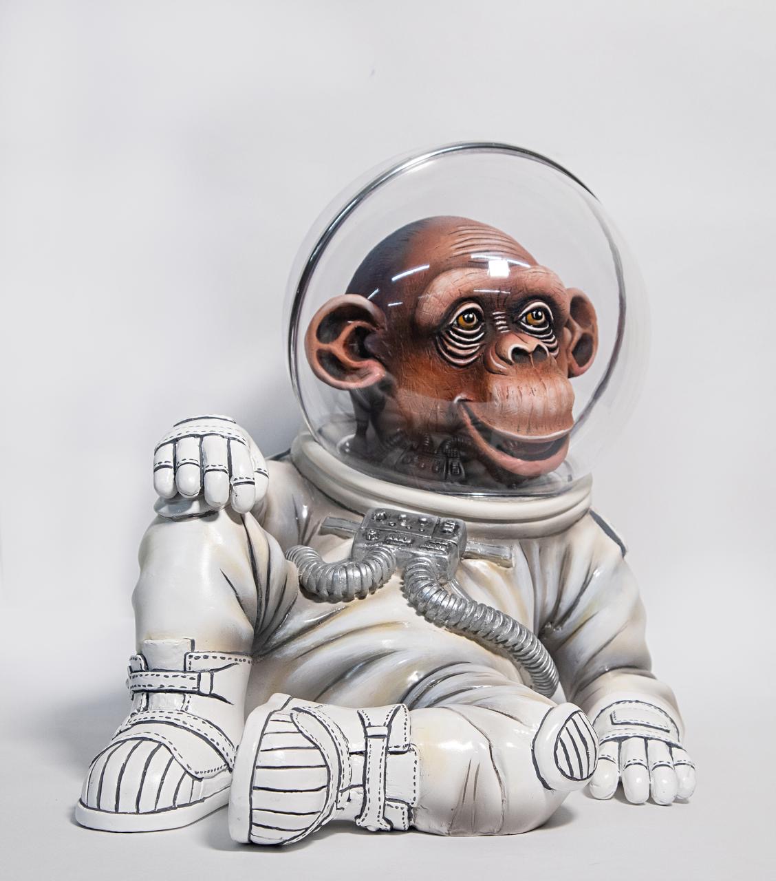 Signed, Limited Edition Chimp Sculpture by Carlos & Albert