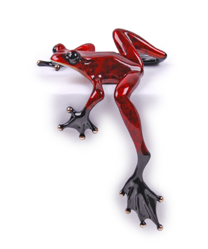 Signed, limited edition bronze frog sculpture