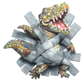Gator with Duct Tape wall sculpture by Carlos & Albert