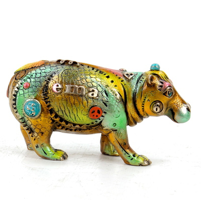 Signed, limited edition hippo sculpture