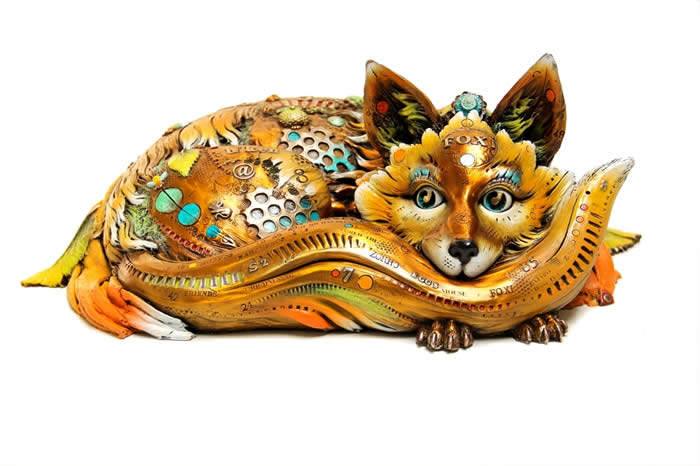 Signed, limited edition fox sculpture