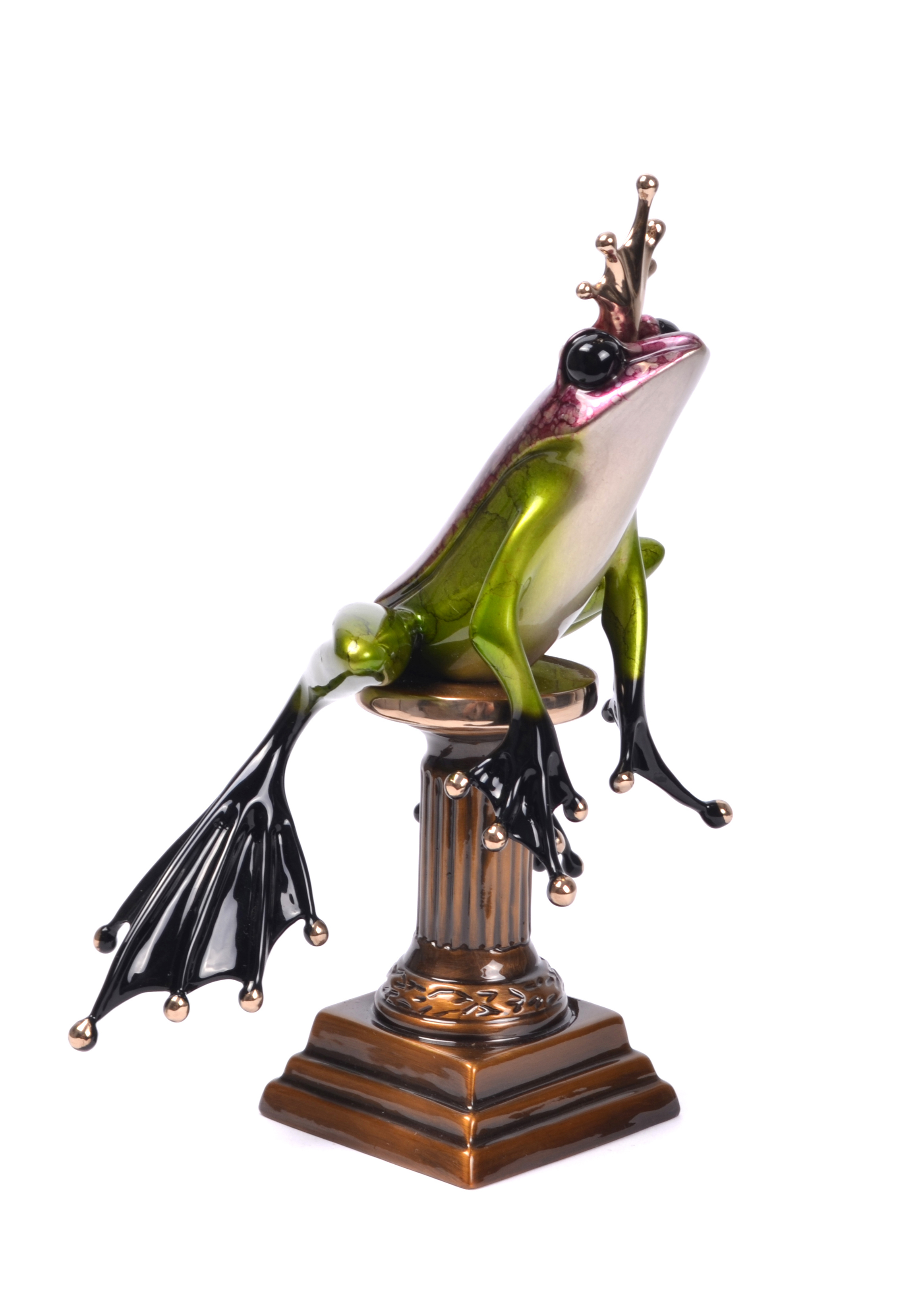 Signed, limited edition bronze frog princess sculpture