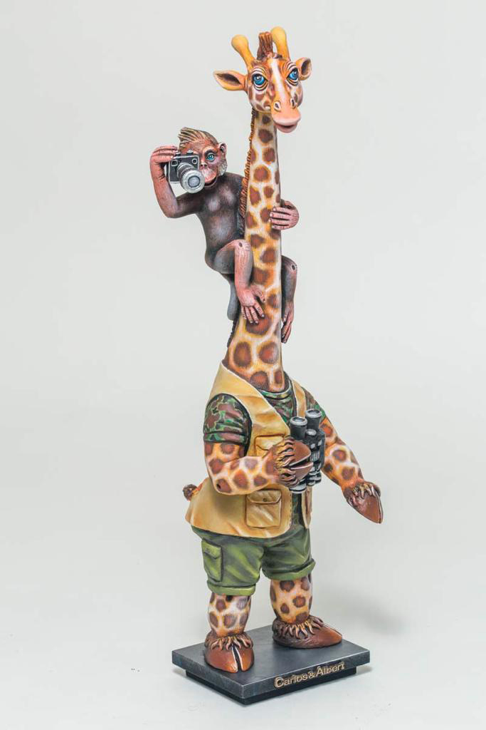 Limited edition Giraffe with Monkey Sculpture