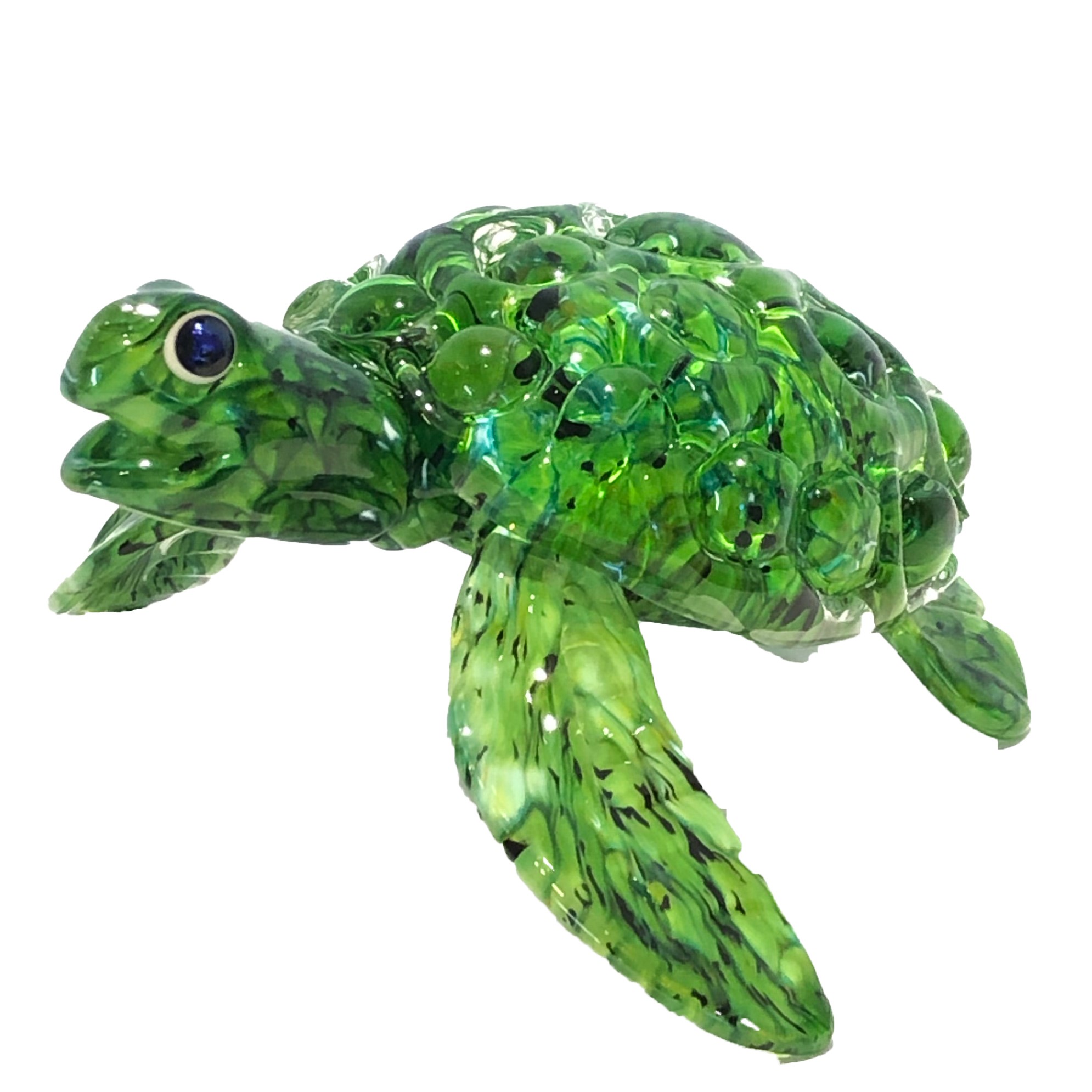 Handblown glass sea turtle