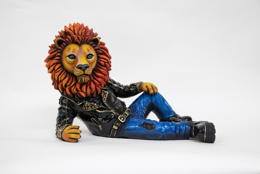 Signed, limited edition lion sculpture