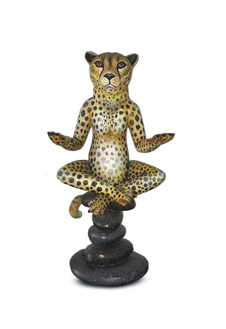 Signed, limited edition cheetah sculpture
