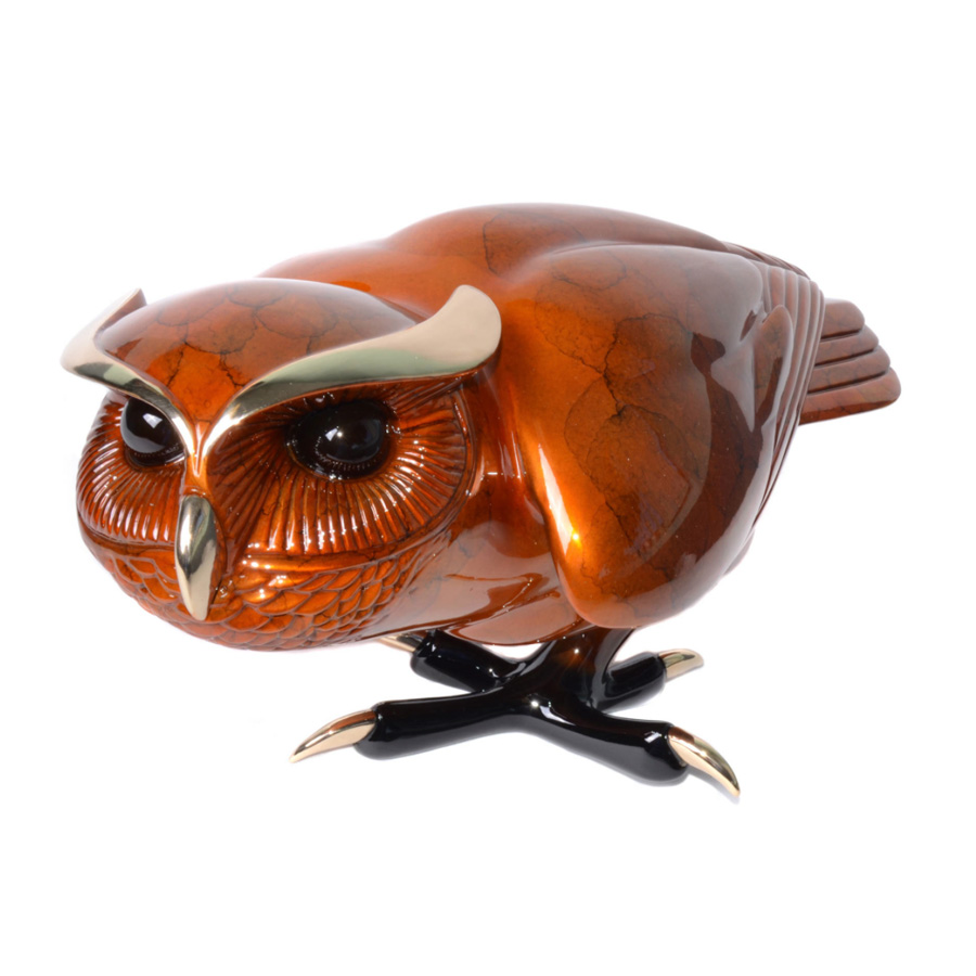 Signed, limited edition bronze owl sculpture by Tim Cotterill