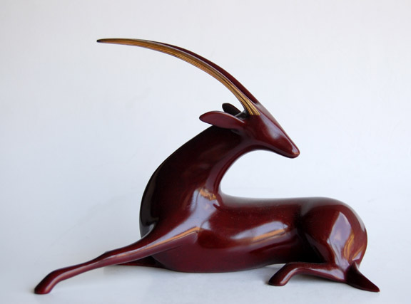 Signed, limited edition bronze oryx sculpture
