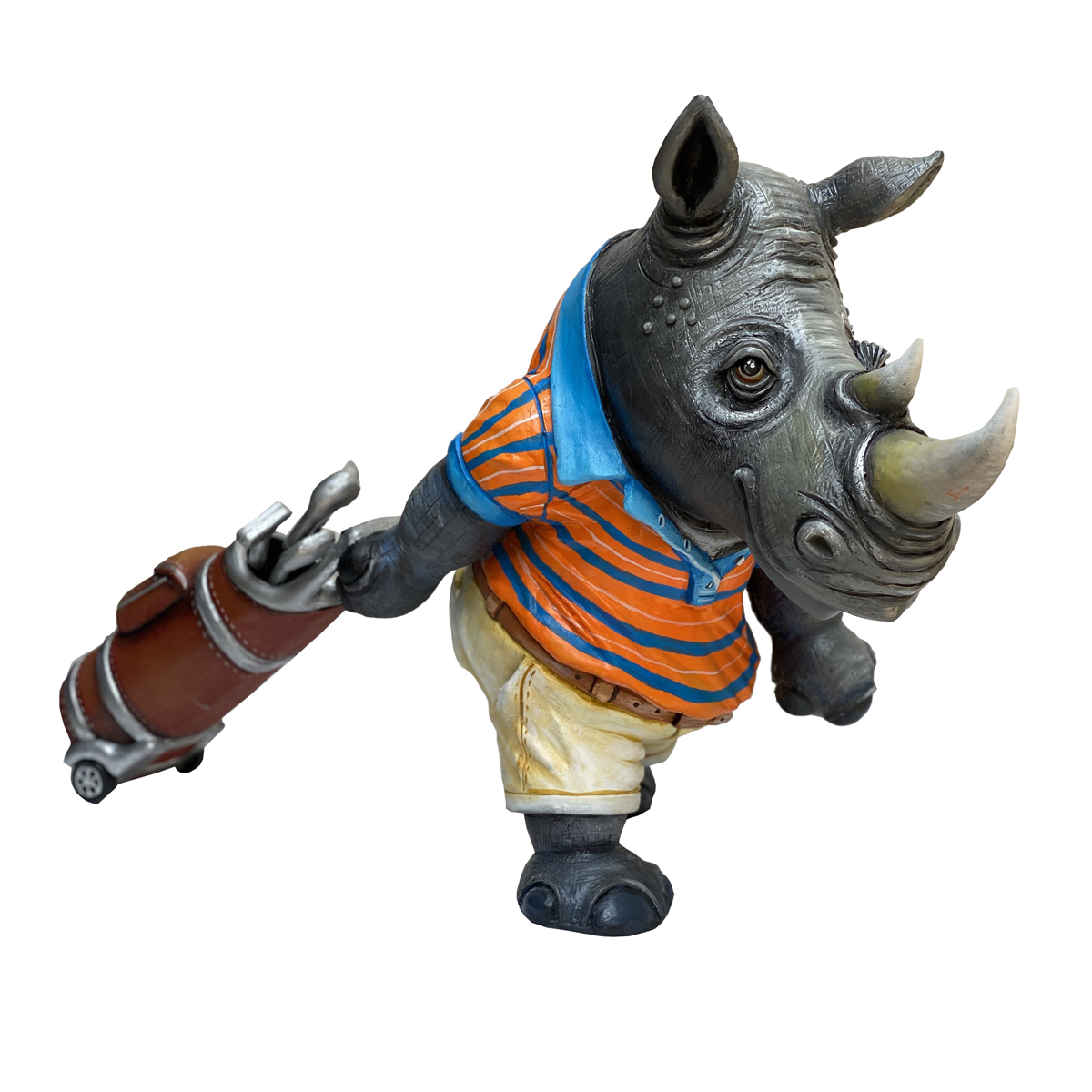 Limited Edition Rhino Golfer Sculpture