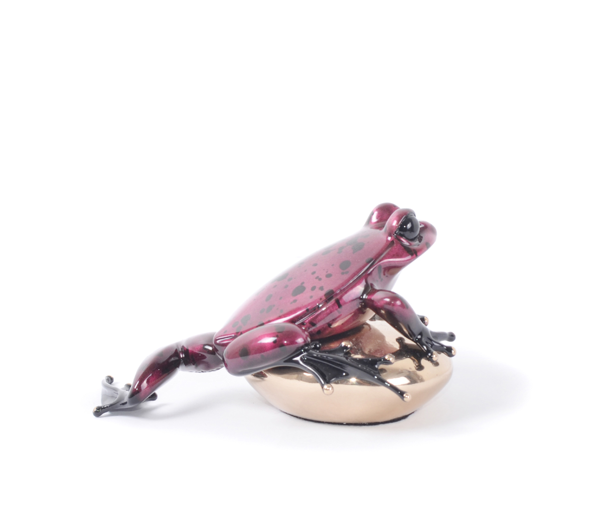 Signed, limited edition bronze frog sculpture