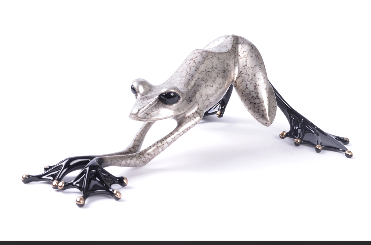 Signed, limited edition bronze frog sculpture by Tim Cotterill