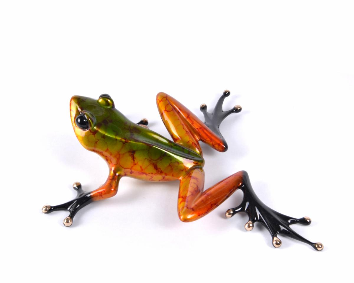 Signed, limited edition bronze frog sculpture