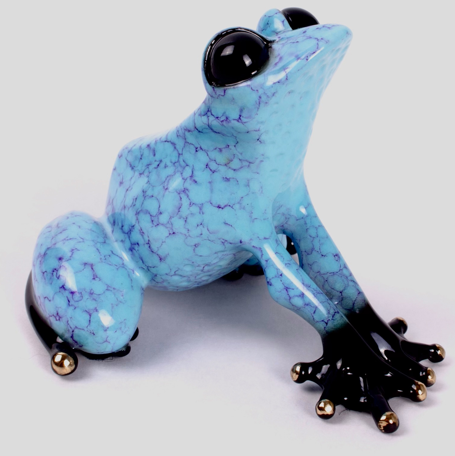 Signed, limited edition bronze frog sculpture