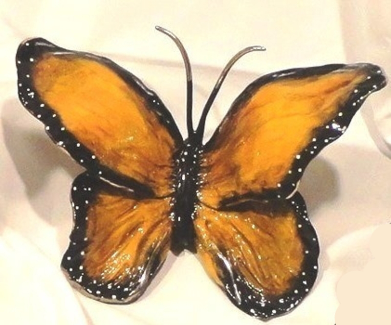 Signed, limited edition bronze butterfly sculpture
