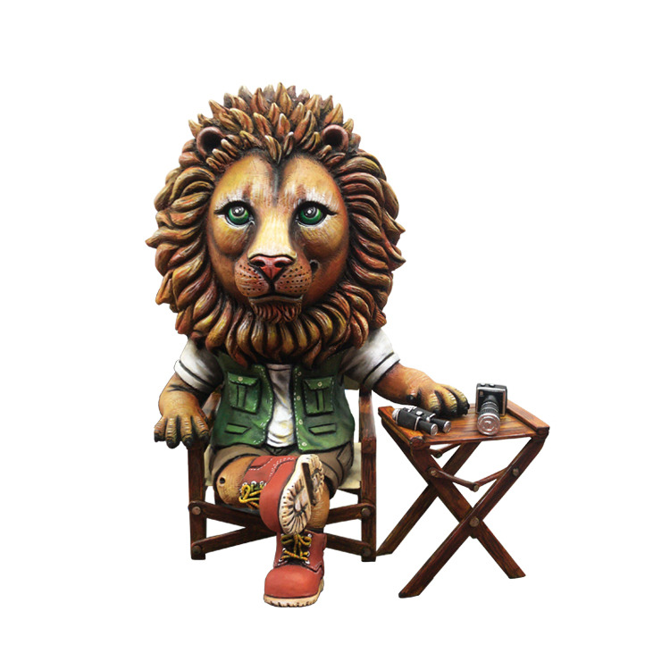 Mixed Media Lion Sculpture