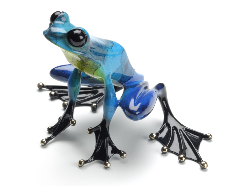 Signed, limited edition bronze frog sculpture