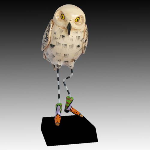 Mixed Media Owl Sculpture by Steven McGovney